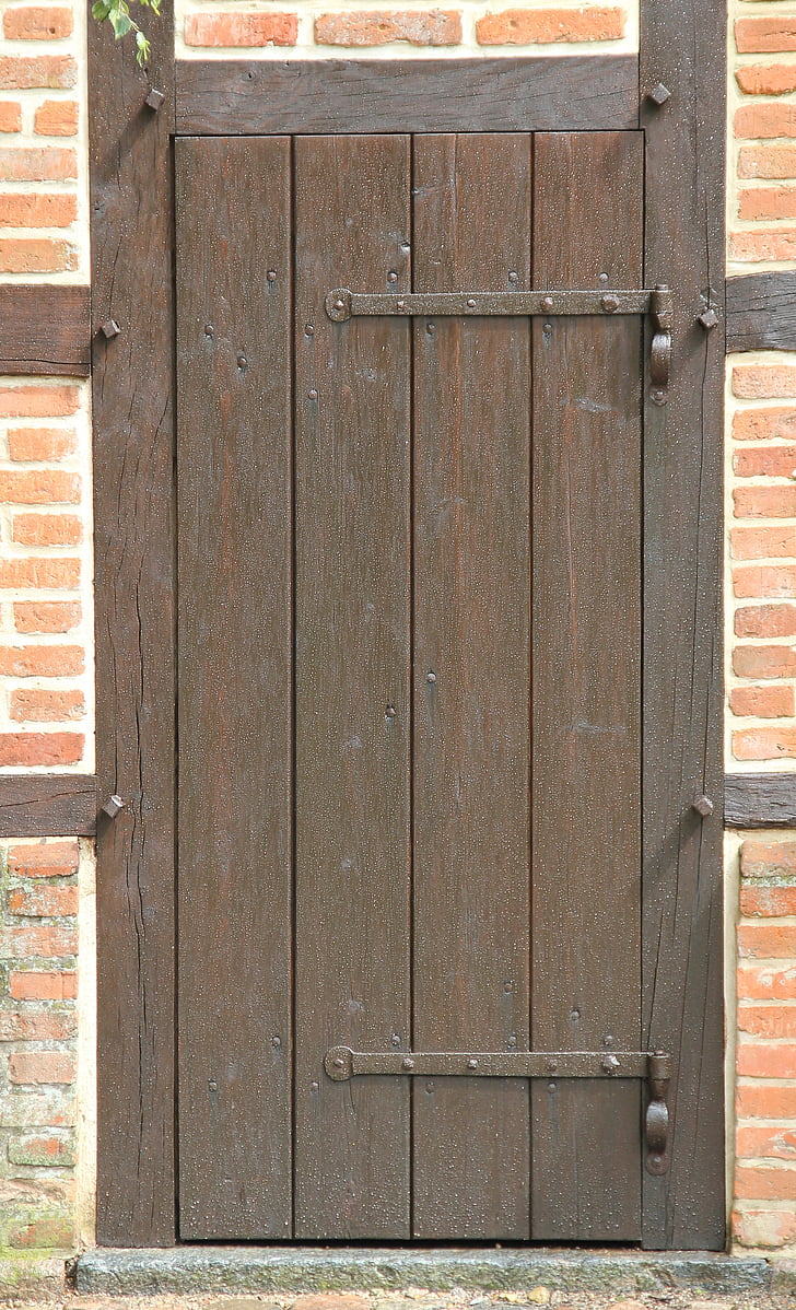 uks, vana, vana ukse, puit, maja trepikoja, sisend, puidust uks