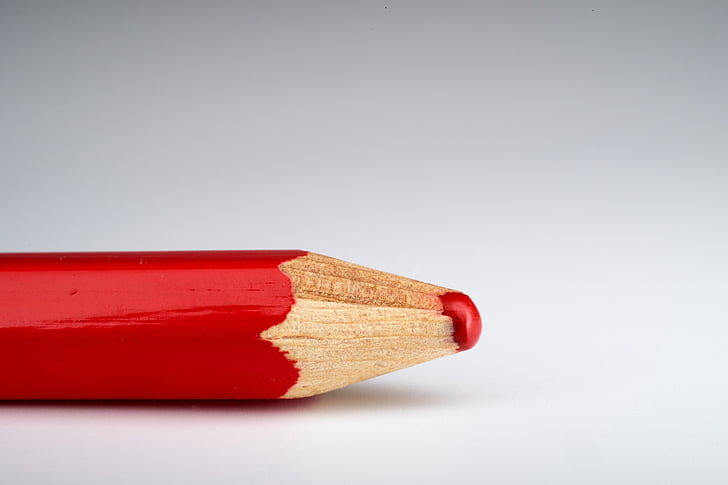bút chì, vĩ mô, màu đỏ, nghệ sĩ, để vẽ, nghệ thuật, tạo ra