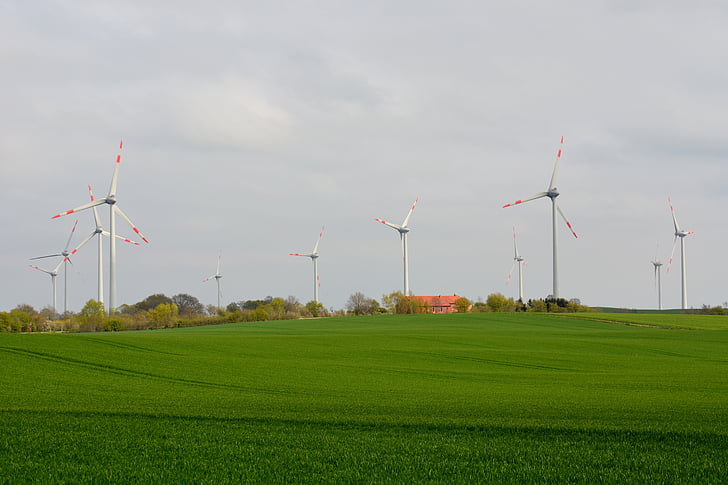 technologie, natuur, windräder, Mecklenburg