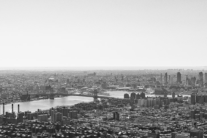 Manhattan, NYC, Nouveau, York, ville, urbain, gratte-ciel