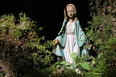 Statue, Symbol, Abbildung, Mutter, Maria, Natur, Wald