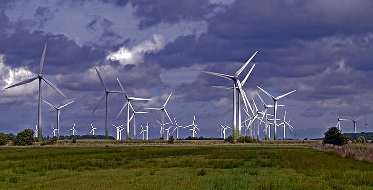 wind park, wind power plants, windräder, rotor, wind energy, power generation, wind power