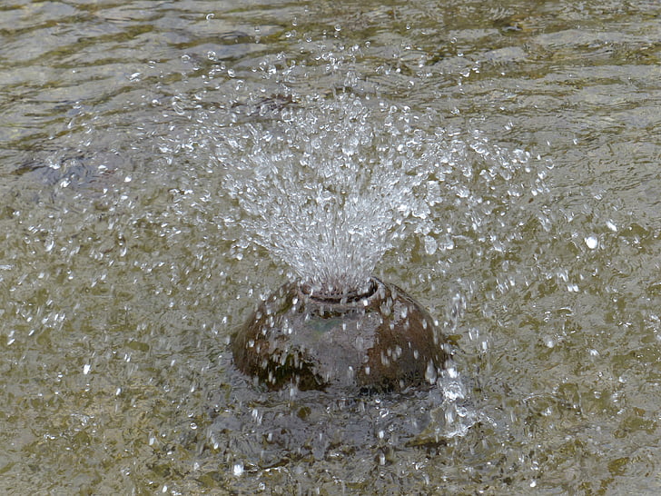 Fontaine, eau, injecter, bulle, nature, Wet