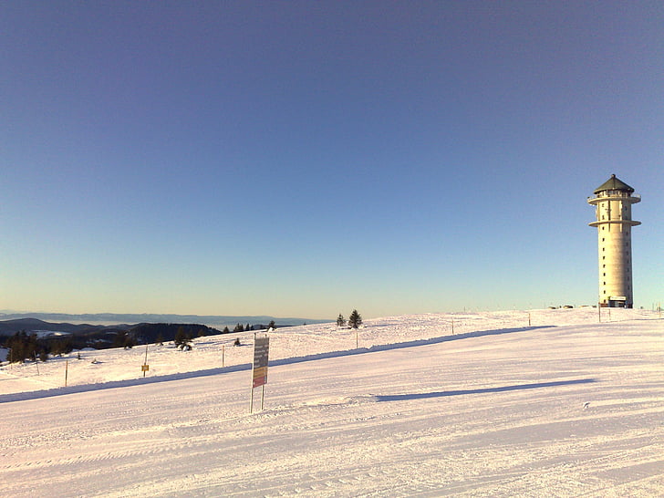 зимни, ски писта, сняг, планински, студена температура, на открито, безоблачното небе