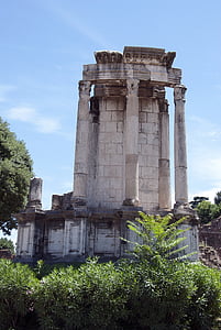 templet, Vesta, Rom, gamla tider, Forum romanum, romerska, sten
