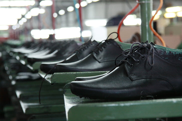 sko, nye, skofabrik, herresko, i nærheden af mint, let, snørebånd