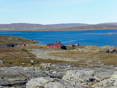 Noruega, Hardangervidda, Escandinávia, paisagem, natureza, Trekking, terreno baldio