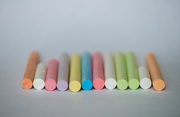 asortate, colorate, Chalks, Scoala, colorat, creioane colorate, multi colorate