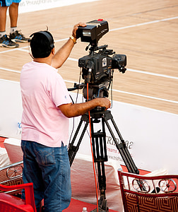 quay phim, máy ảnh, video, nhà sản xuất, bóng rổ, Camera Operator