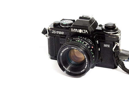 Minolta, câmera, analógico, fotógrafo, fotografia, velho, Câmara fotográfica