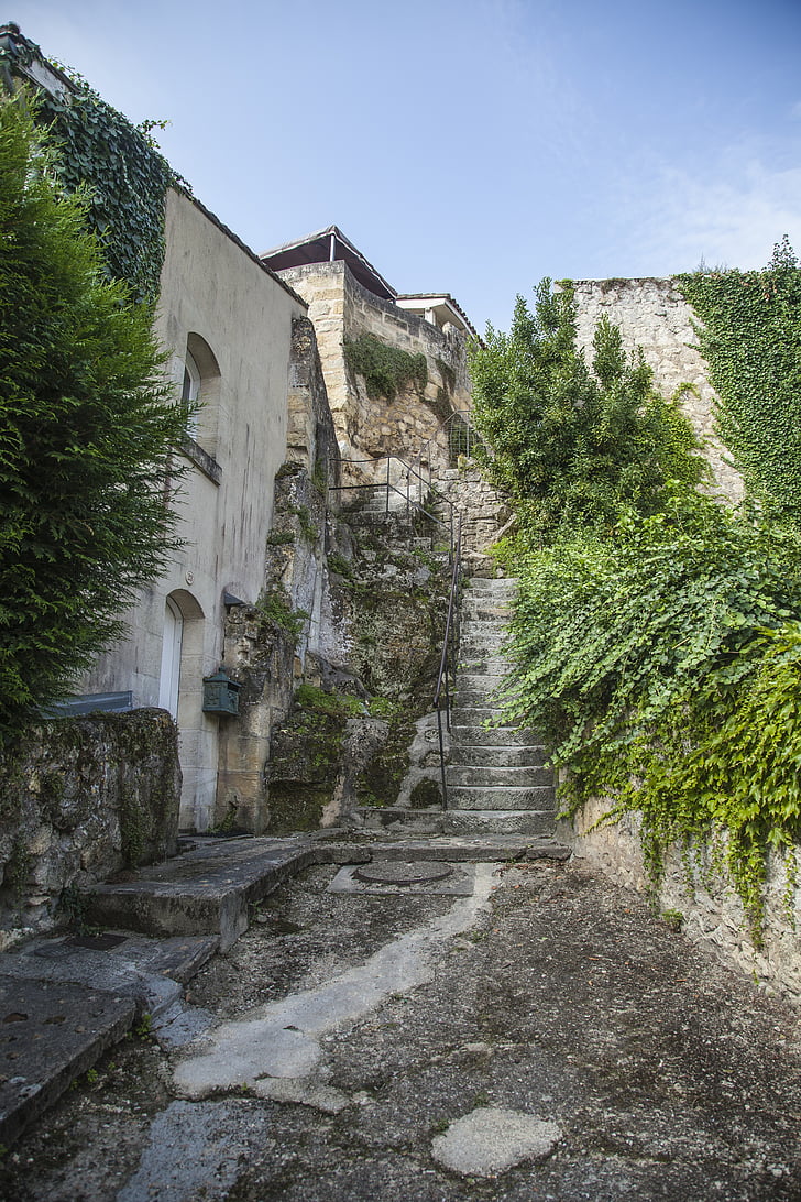 Lane, Saint emilion, Prantsusmaa, Saint-émilion, küla, linnamüüri, viinamari