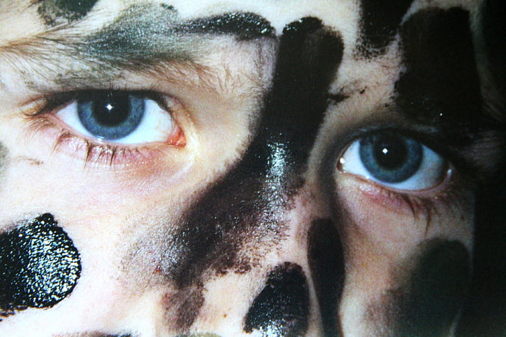 boy, eyes, face, camouflage, melted, human