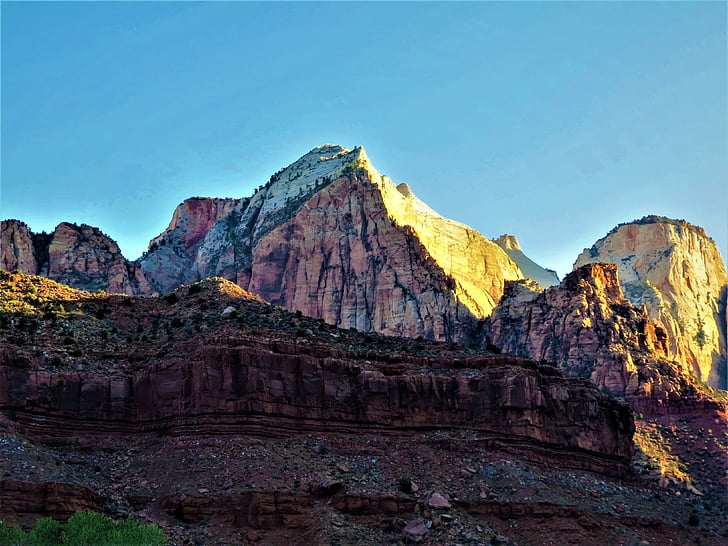 mặt trời mọc, kịch tính, dãy núi, Utah, đi bộ đường dài