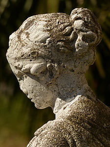 staty, ansikte, Flicka, vittrade, huvud, sidoprofil, Figur