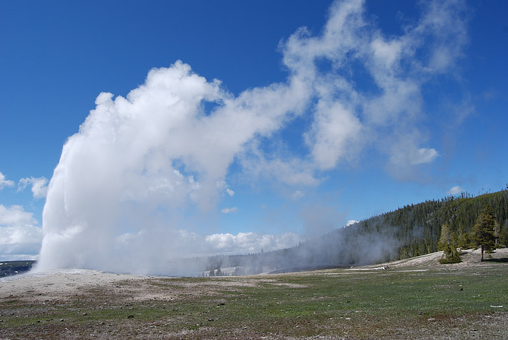 Geyser, Yellowstone, nationella, Park, Wyoming, heta, Steam
