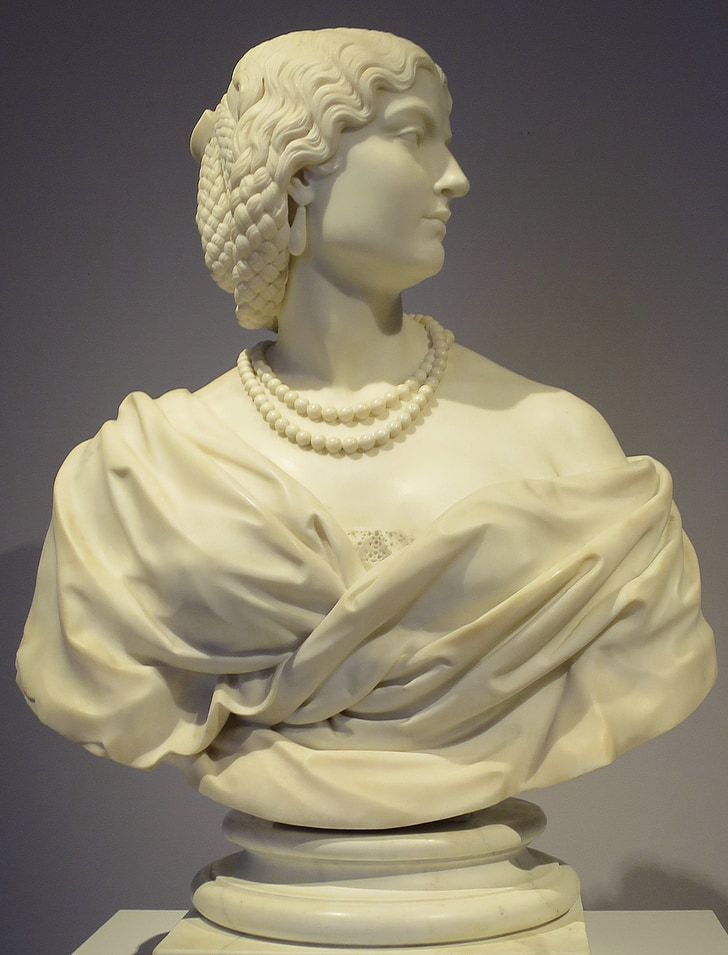 young, woman, charles, cordier, marble, sculptures, bust