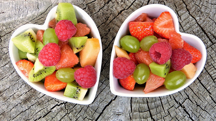fruta, frutas, Ensalada de frutas, Frisch, Bio, saludable, corazón