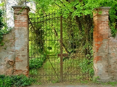 gate, entrance, viale, garden, park, threshold, parks