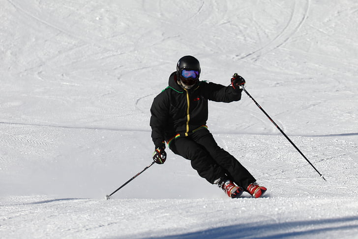 spremište, skijanje, sportski, alpski, Zima, skijaš, planine