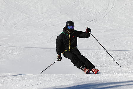 ski, ski, sport, alpin, hiver, skieur, montagne