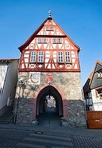 Oberursel, Hesse, Alemanha, cidade velha, treliça, fachwerkhaus, Igreja