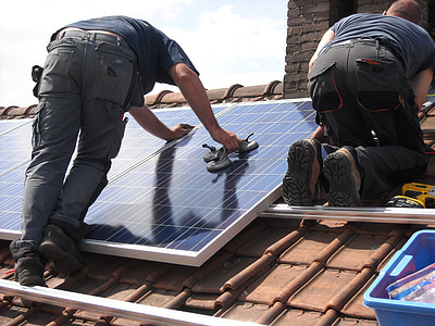 panneaux solaires, mise en place, énergie verte, énergie verte, pour toiture, durable, électricité
