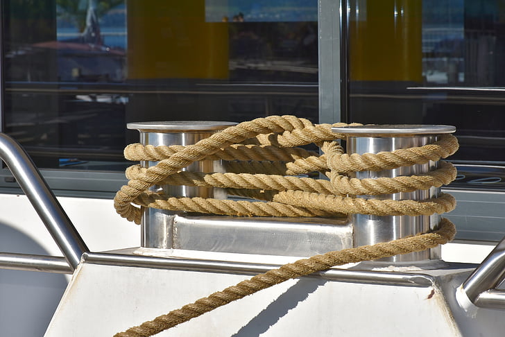 knot, hemp rope, rope knot, barrier, close up, ship traffic jams, fixing