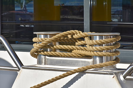 nudo de, cuerda de cáñamo, nudo de cuerda, barrera, cierre para arriba, atascos de tráfico de la nave, de fijación