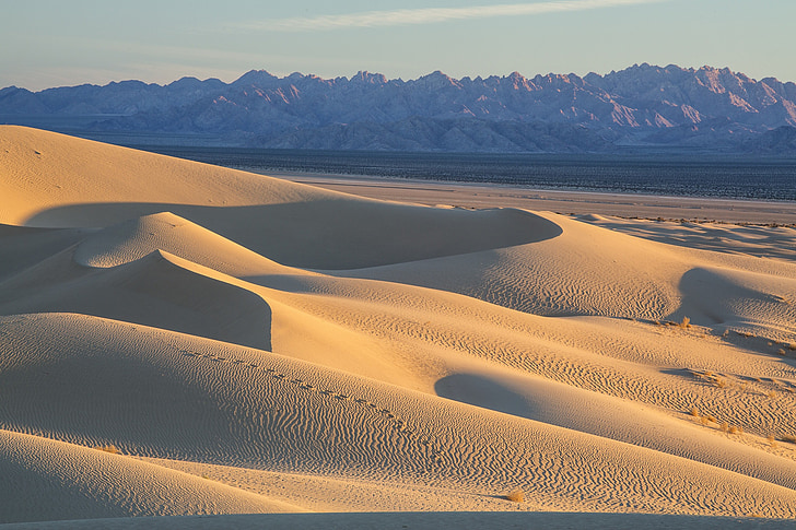 піщані дюни, пустелі, краєвид, сухі, тепло, тіні, мальовничі