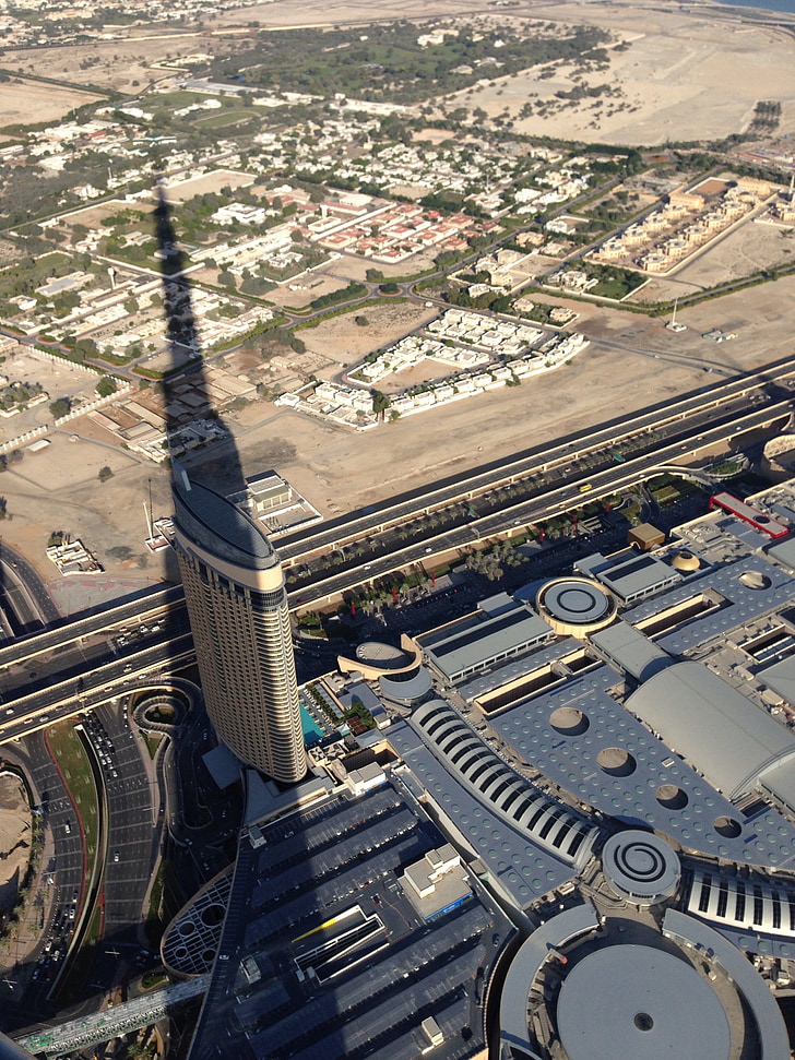 Dubai, Burj kalifa, ville, ombre, désert, Arabe, architecture