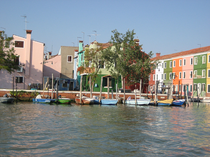 Burano, Włochy, kultury, łodzie, Domy