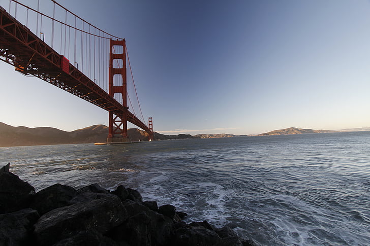 Köprü, Kaliforniya, altyapı, Simgesel Yapı, okyanus, nehir, kayalar