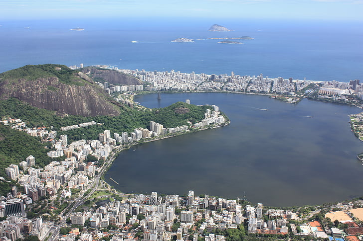 vacances de Rio de janeiro, paysage, Brésil, Christ, Laguna, mer, paysage urbain