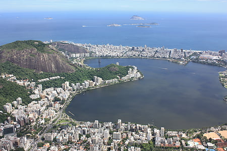 里约热内卢度假, 景观, 巴西, 基督, 拉古纳, 海, 城市景观