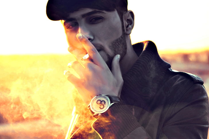 ο άνθρωπος, πρόσωπο, καπνός, καπνιστής, Ιράκ, το δροσερό, σε εξωτερικούς χώρους