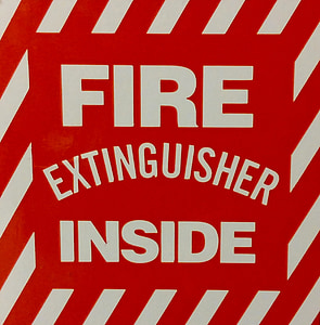oheň, hasicí přístroj, hasicí přístroj, podepsat, symbol, hašení požáru, hasicí přístroj