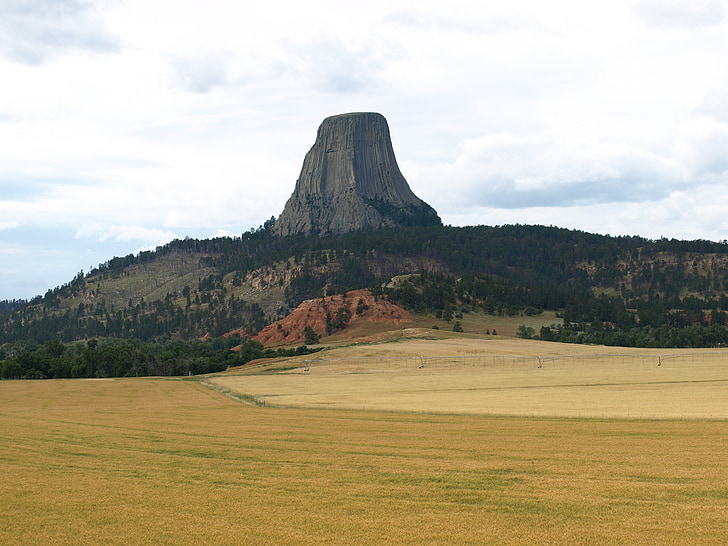 devils tower, wyoming, rock, mountain, landscape, usa, nature