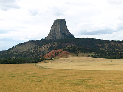 Devils tower, Wyoming, Rock, góry, krajobraz, Stany Zjednoczone Ameryki, Natura