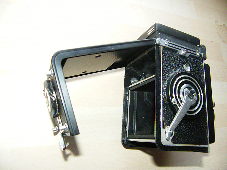 kameraet, fotografi, fotokameraet, antikk, 1958, nostalgi, gull