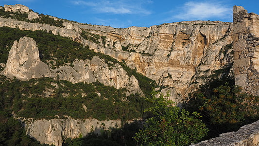 Rock, région karstique, paysage de karst, ruine de philippe de cabassolle, Château, Burgruine, Ruin