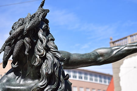 Augustus фонтан, Аугсбург, Исторически, Старый город, символ, Бронзовый, Памятник
