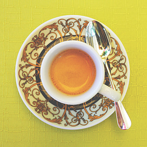 espresso, espressotasse, káva, šálka kávy, pena, pohár, Kofeín