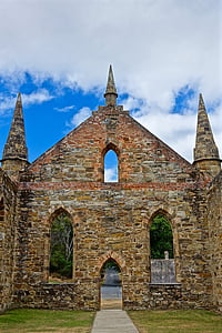 church, ruins, spires, architecture, heritage, arches, historic