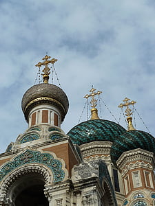 Chiesa ortodossa russa, bello, Chiesa Russa, Croce, cupola, architettura, Chiesa ortodossa russa