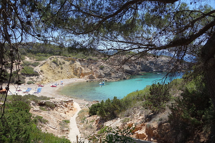 Ibiza, stranden, Medelhavet, Balearerna, Ocean, soligt, Eivissa