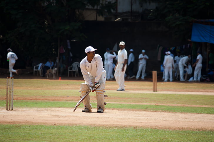 Cricket, praktijk, batsman, balspel, India, competitie, speler