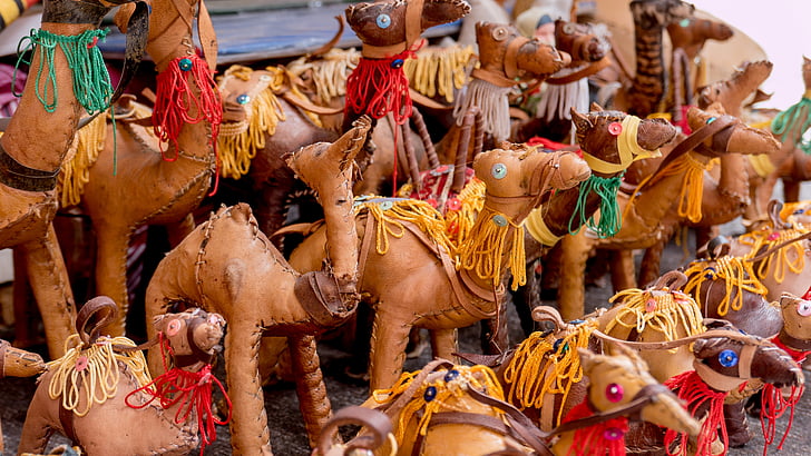Camel, Upptoppade djur, leksaker, läder, sydda, Souvenir-och, spela