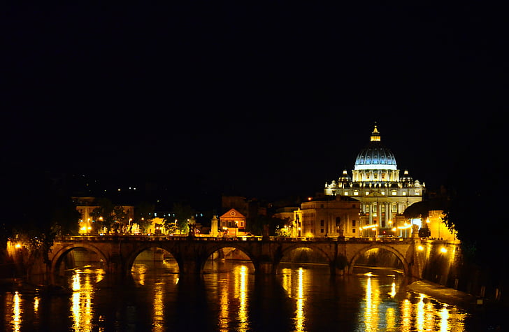 Rom, San pietro, Vatikan, Str. Peters basilica, Tiber, Italien, Denkmal