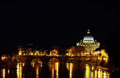 rome, san pietro, vatican, st peter's basilica, tiber, italy, monument