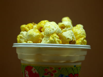 popcorn, mais, pop, kasti, ämber, kino, kott